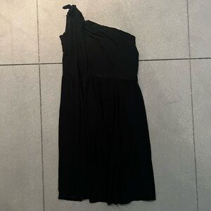 Philippe Adec One shoulder black dress